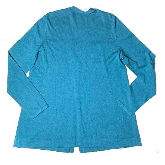 J.Jill Cardigan‎ Sweater Womens Small Blue Long Sleeve Wool Blend Button Up - Picture 7 of 10